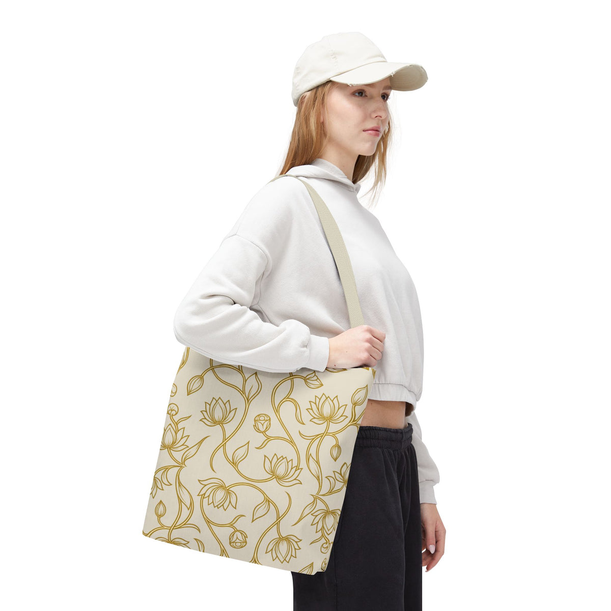 Ceylon Lotus Tote Bag Sri Lankan Temple Flower Canvas Shopper