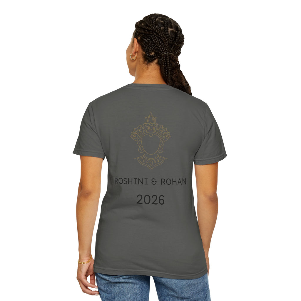 Sri Lanka Destination Wedding T-Shirt — "First Wedding Sri Lanka" Couple Tee (Roshini & Rohan 2026)