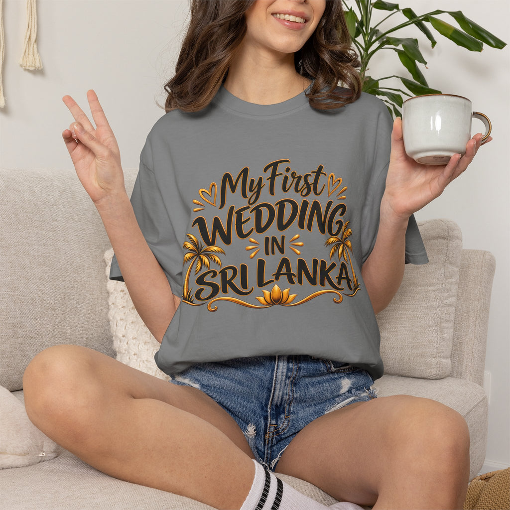 Sri Lanka Unisex Wedding T-Shirt – My First Wedding in Sri Lanka