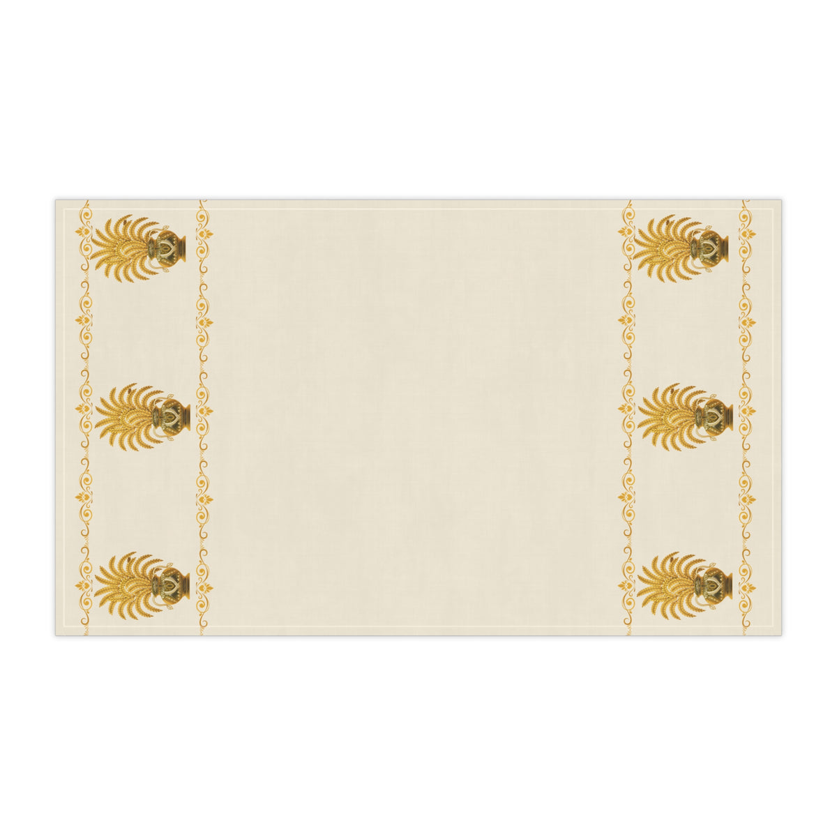Punkalasa Border Tea Towel Sri Lankan Gold Blessing Cream Heritage Kitchen Dish Towel