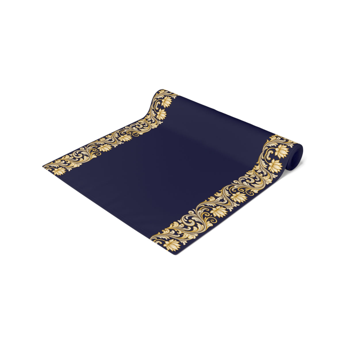 Navy & Gold Baroque Table Runner | Elegant Dining Décor
