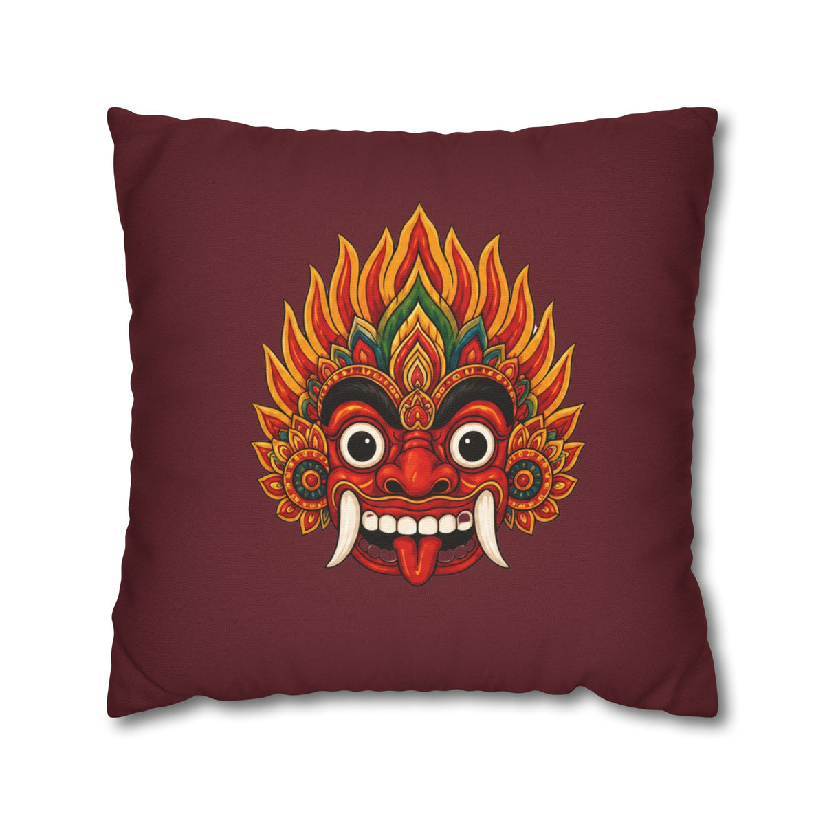 Raksha Guardian Cushion Cover  Sri Lankan Devil Dance Mask