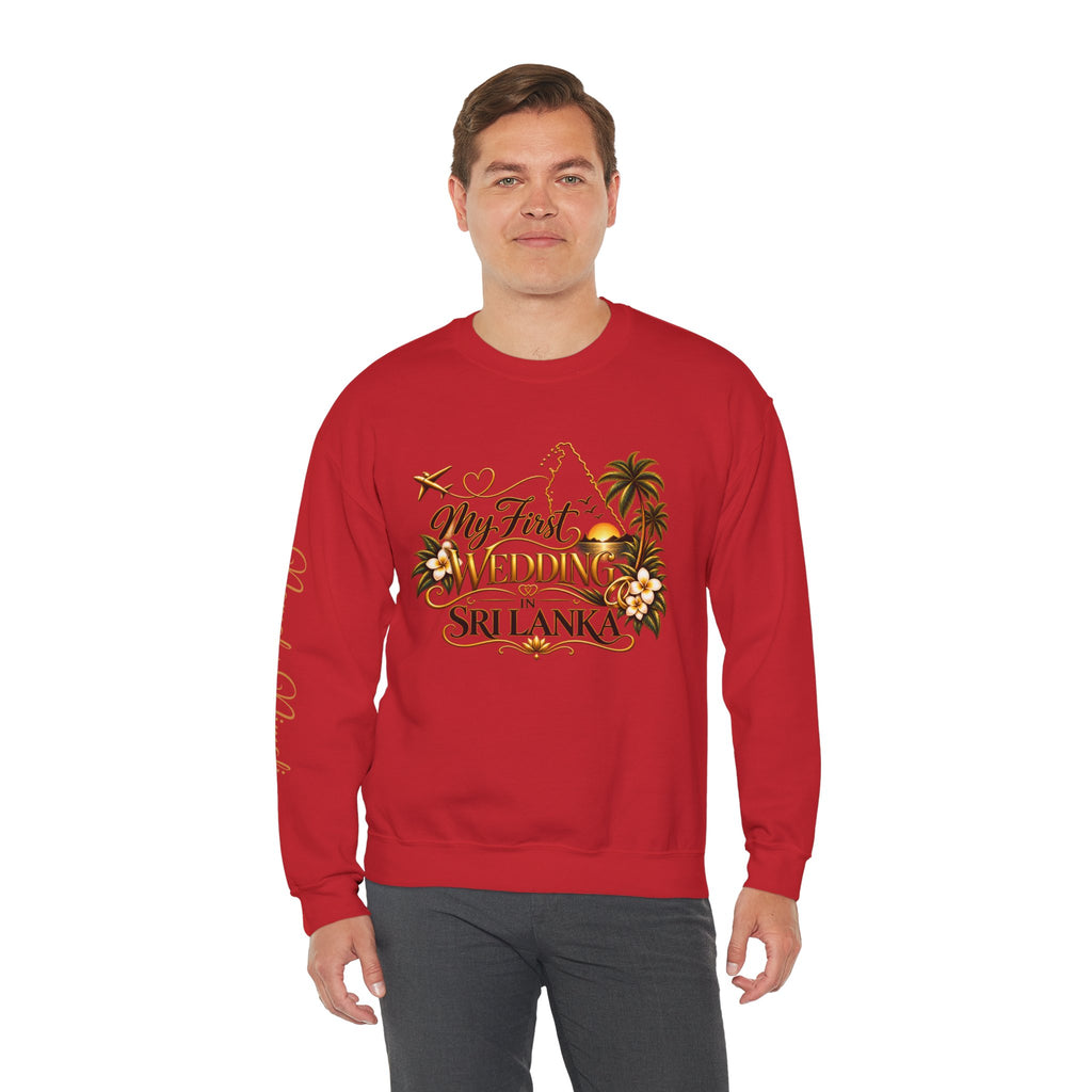 Personalized Sri Lanka Wedding Sweatshirt | Name on Right Sleeve
