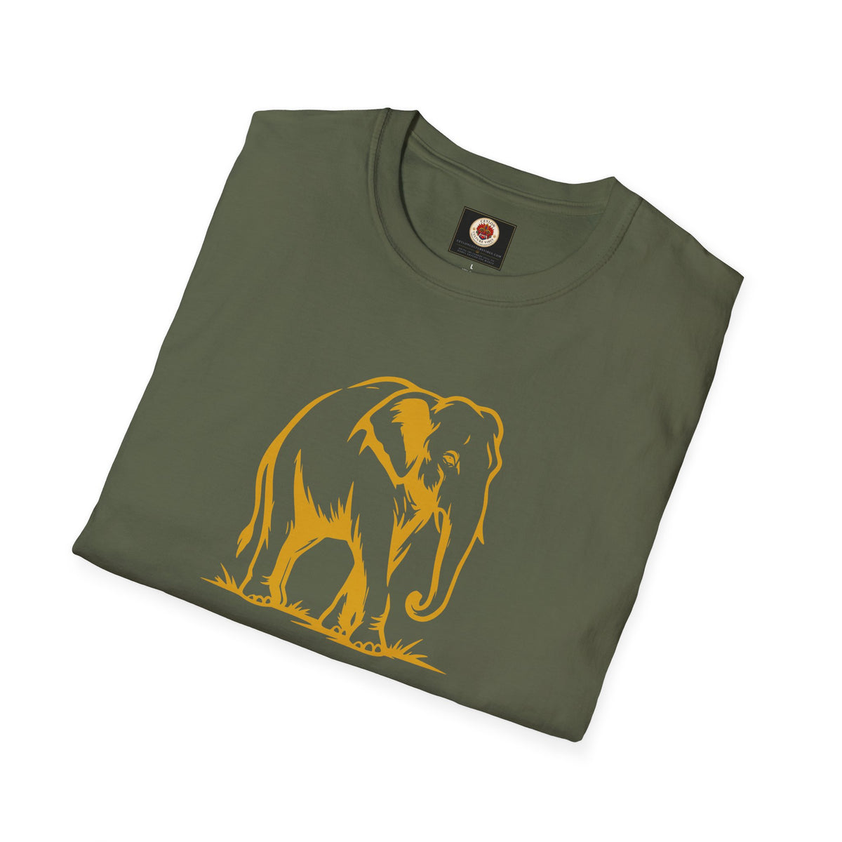 Sri Lanka Elephant Unisex T-Shirt Minimal Ochre Graphic Tee