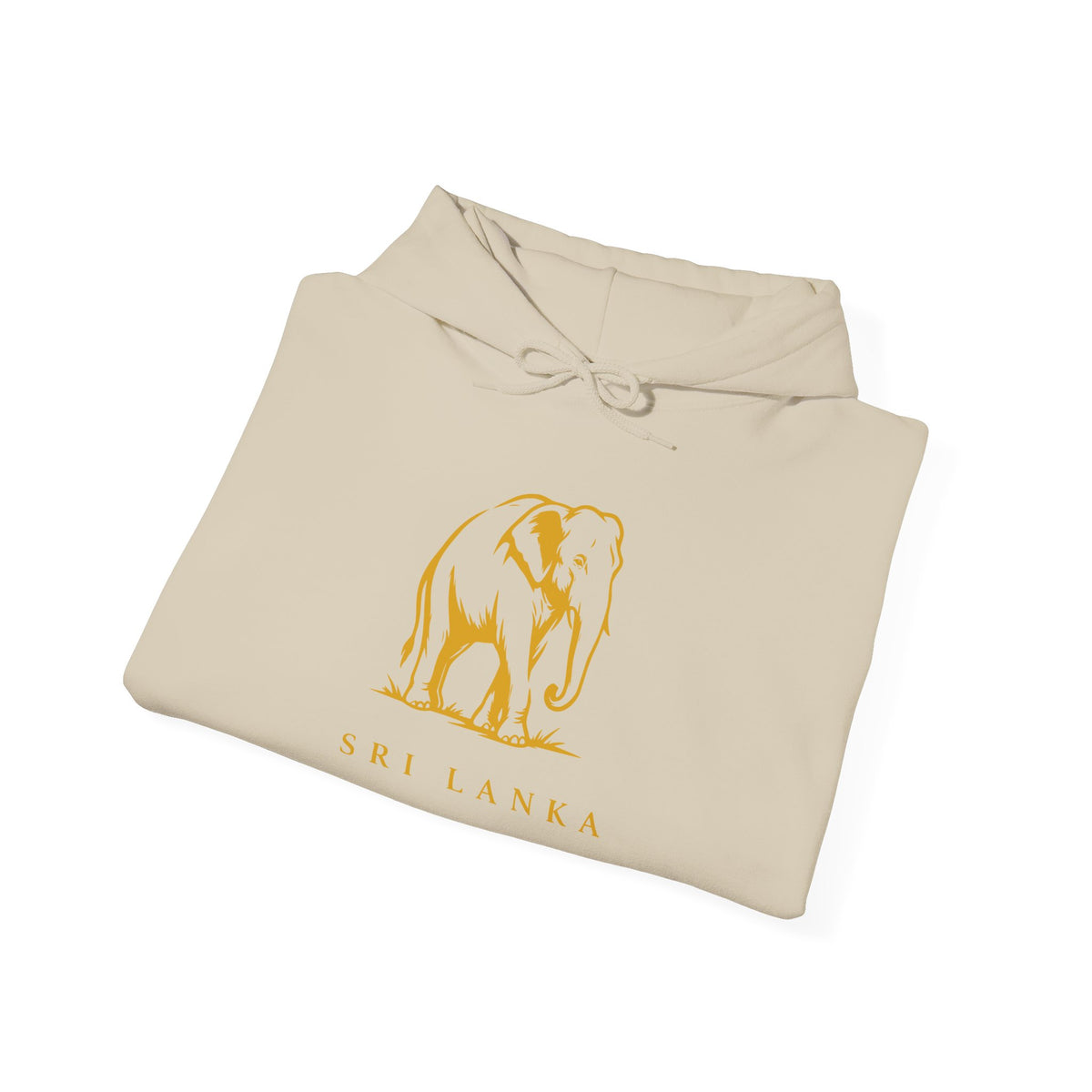 Sri Lanka Elephant Unisex Hoodie Gold Heritage Design