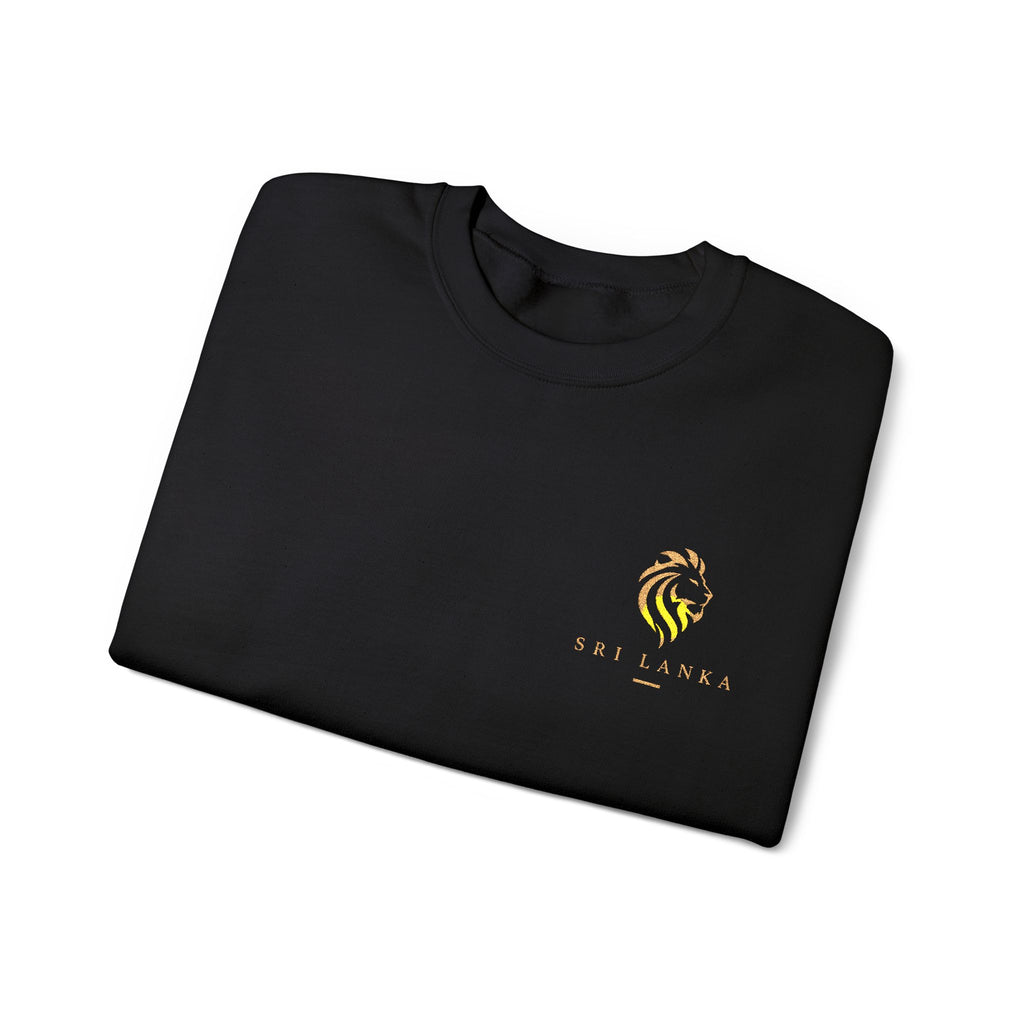Embroideredlion face srilanka flag Minimal Palm Crest Sweatshirt — Small Tropical Logo Crewneck