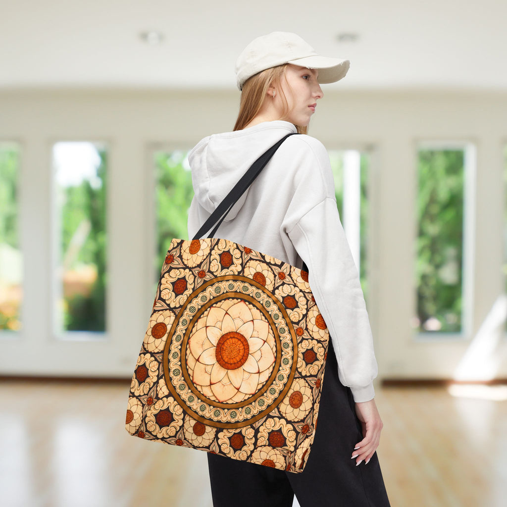 Sri Lankan Floral Mandala Tote Bag Cream & Terracotta