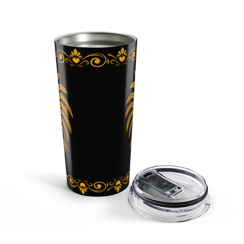 Ayubowan Punkalasa Travel Tumbler Sri Lankan Gold Blessing Black 20oz Stainless Steel Cup