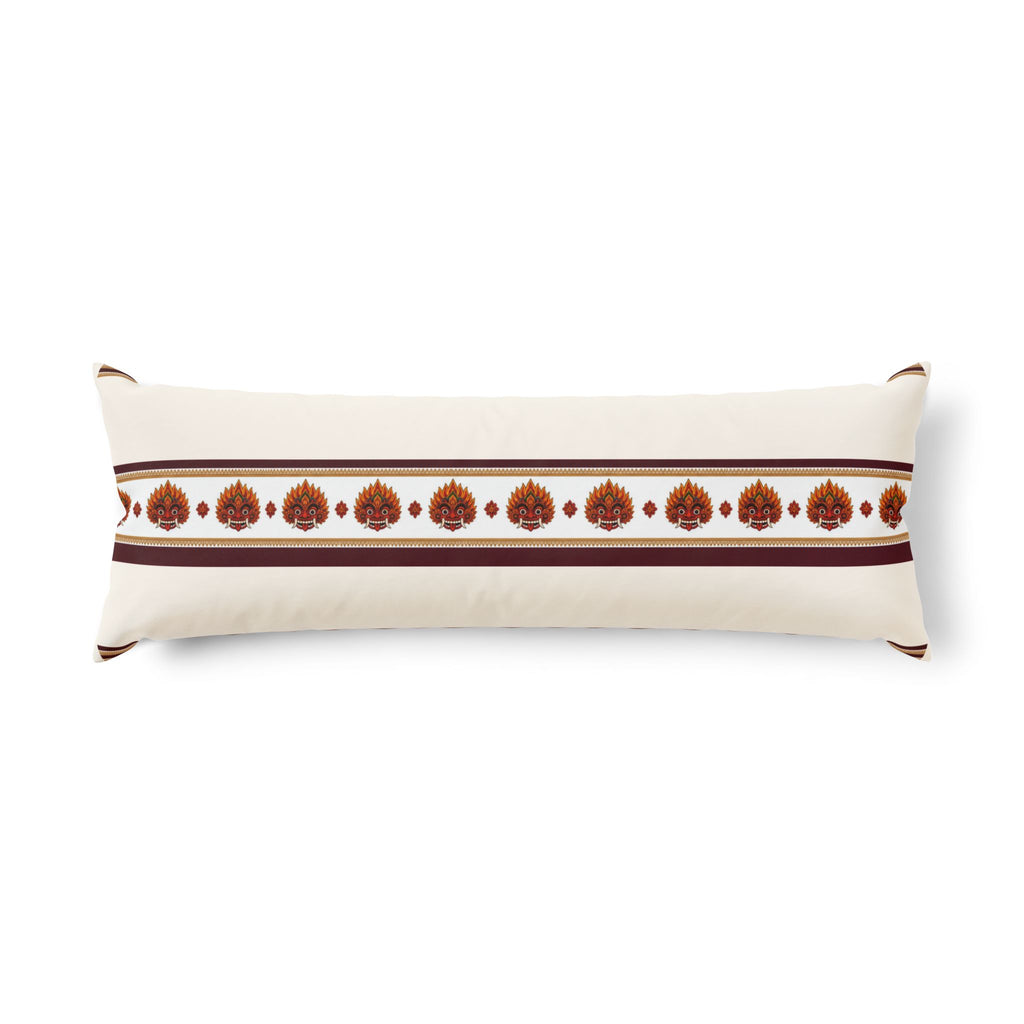 Raksha Mask Lumbar Pillow Cover Sri Lankan Devil Dance Long Decorative Cushion