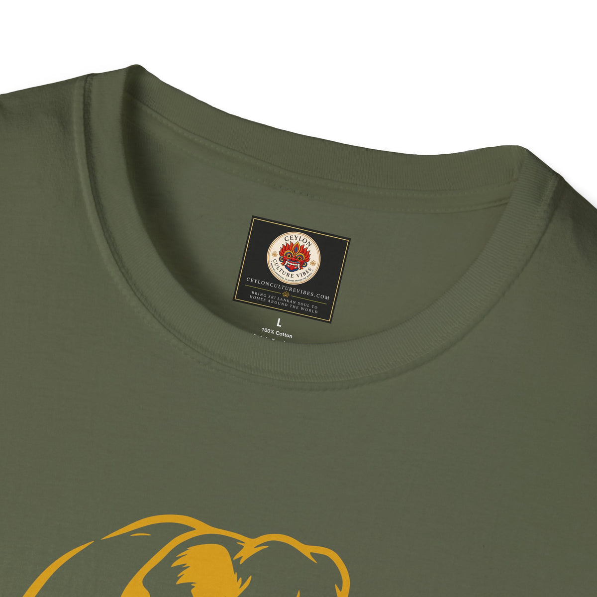 Sri Lanka Elephant Unisex T-Shirt Minimal Ochre Graphic Tee