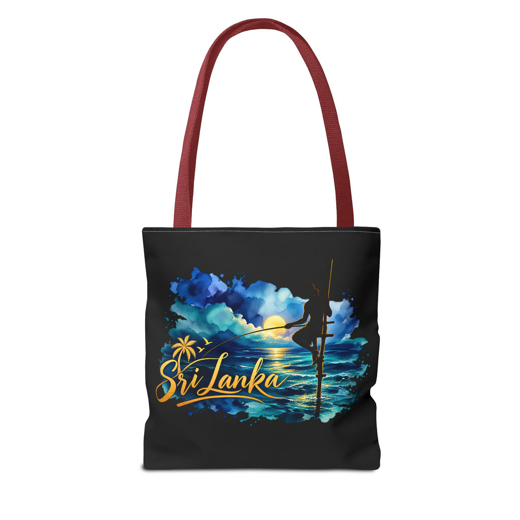 Sri Lanka Stilt Fisherman Tote Bag Island Dusk Beach Bag