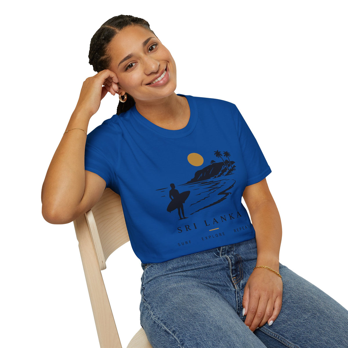 Sri Lanka Surf  Unisex T-Shirt  Surf Explore Repeat Beach Tee