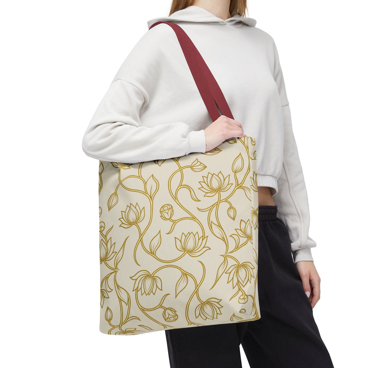 Ceylon Lotus Tote Bag Sri Lankan Temple Flower Canvas Shopper
