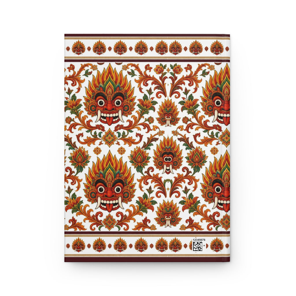 Raksha Mask Hardcover Journal  Sri Lankan Devil Dance Floral Pattern | Ceylon Culture Vibes