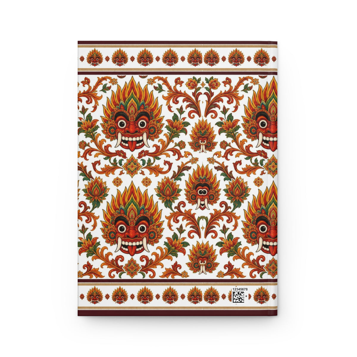 Raksha Mask Hardcover Journal  Sri Lankan Devil Dance Floral Pattern | Ceylon Culture Vibes