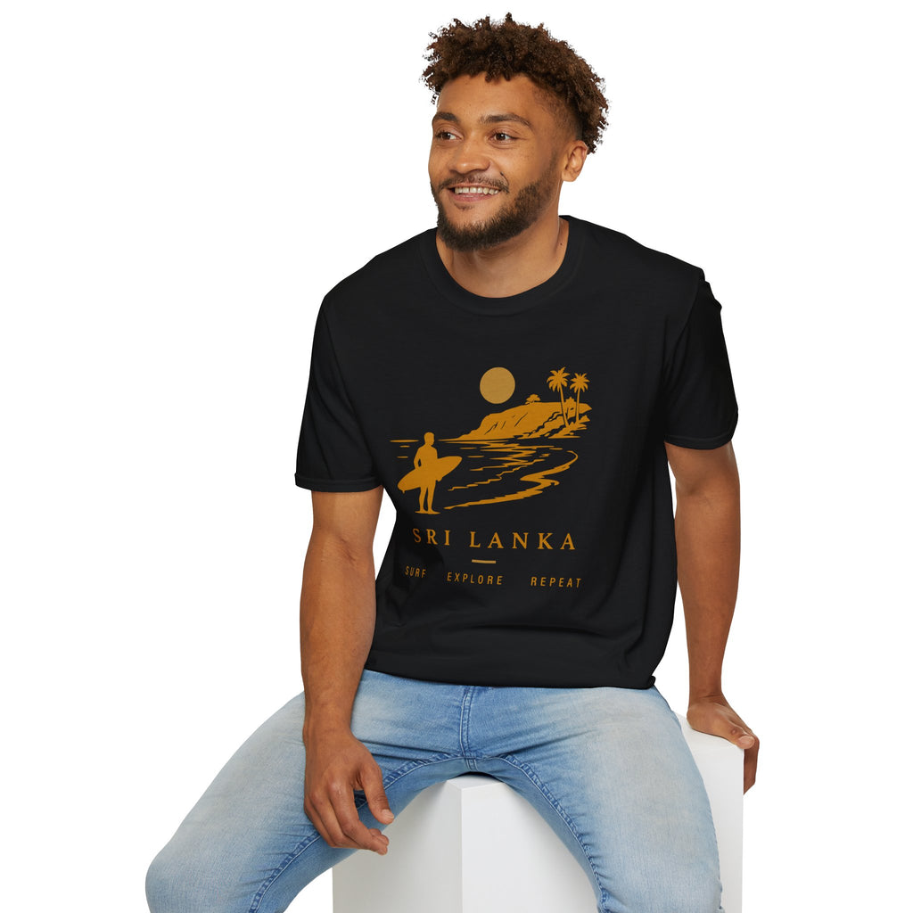Sri Lanka Surf  Unisex T-Shirt  Surf Explore Repeat Beach Tee