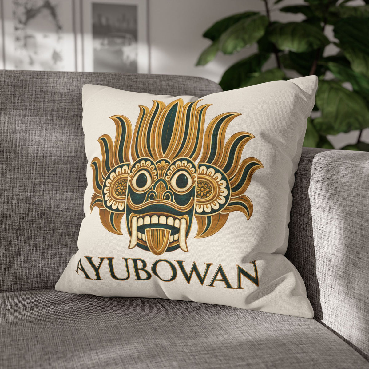 Sri Lankan Gift Pillowcase – Ayubowan Mask Cushion Cover