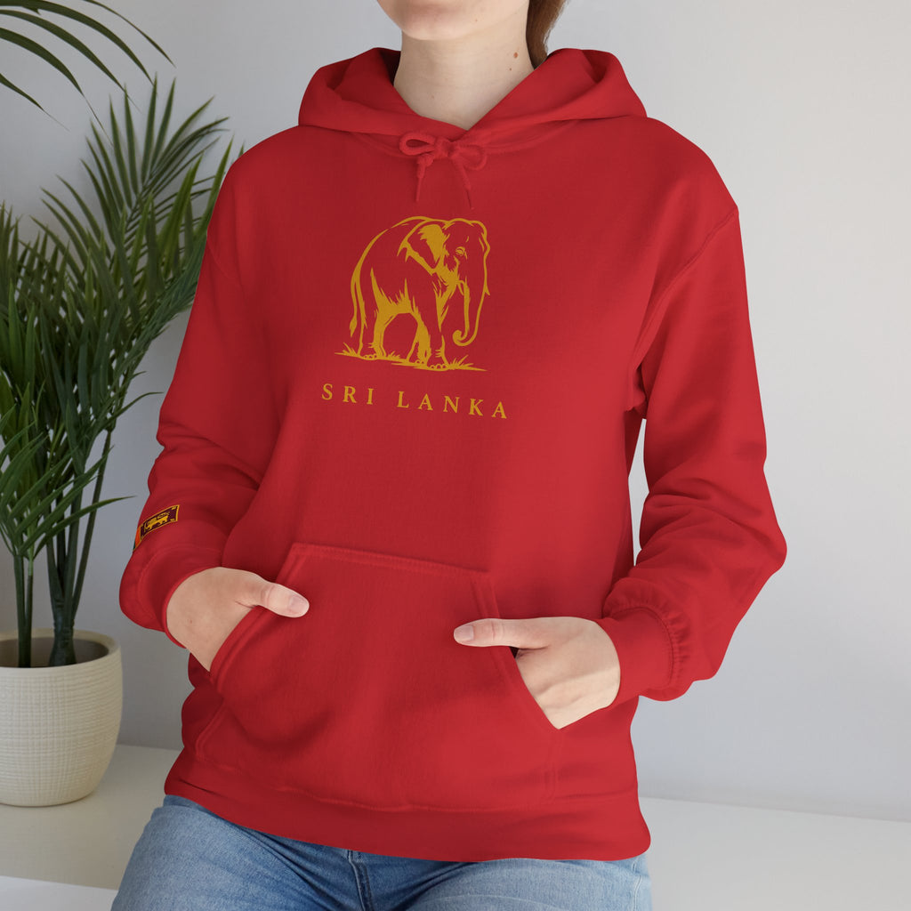 Sri Lanka Elephant Unisex Hoodie Gold Heritage Design