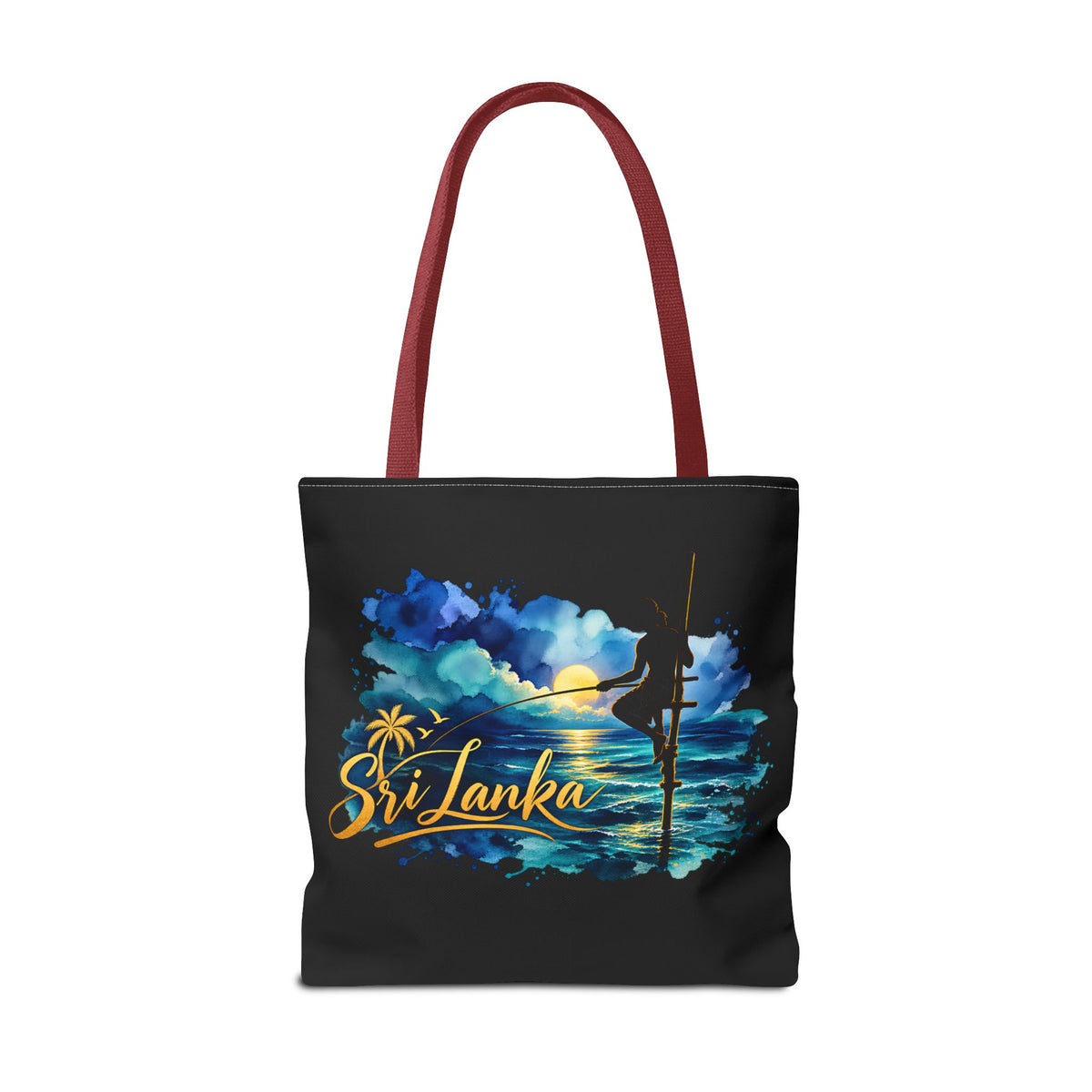 Sri Lanka Stilt Fisherman Tote Bag Island Dusk Beach Bag