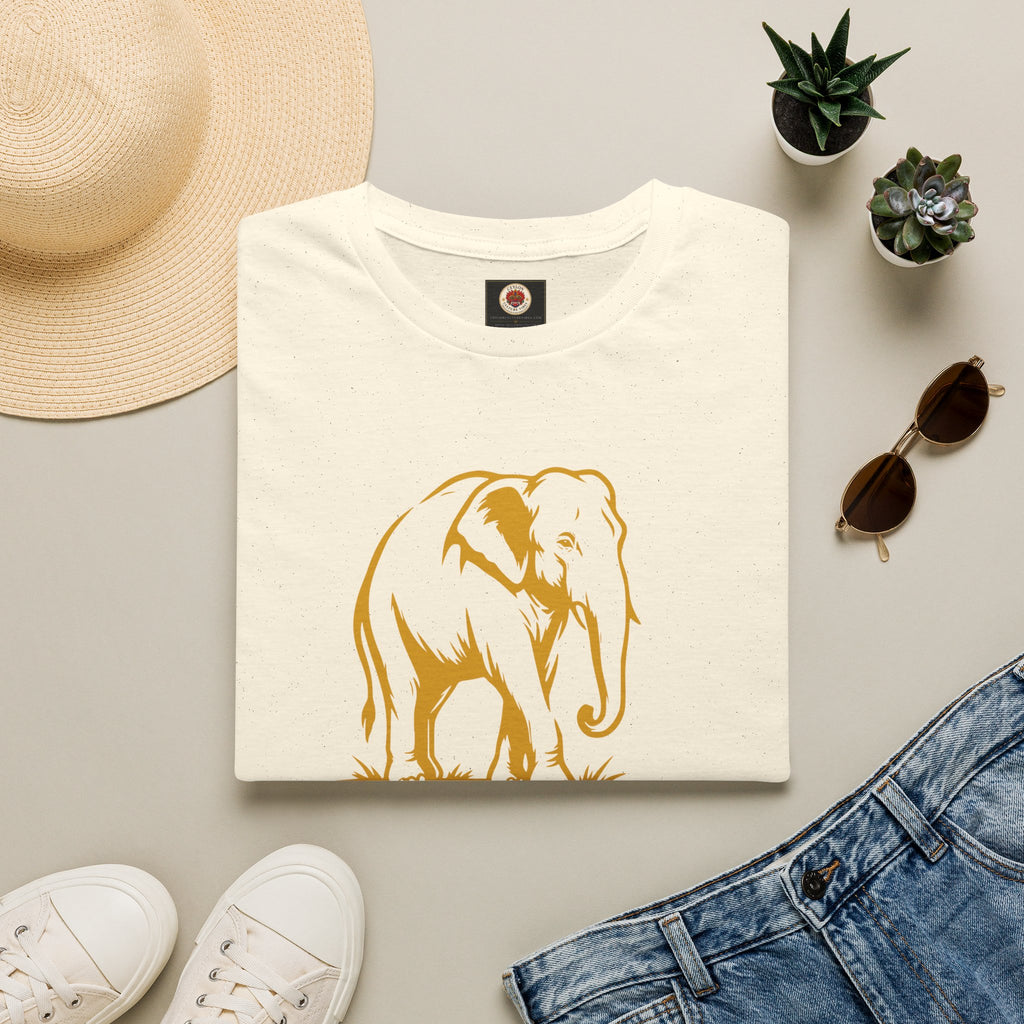Sri Lanka Elephant Unisex T-Shirt Minimal Ochre Graphic Tee