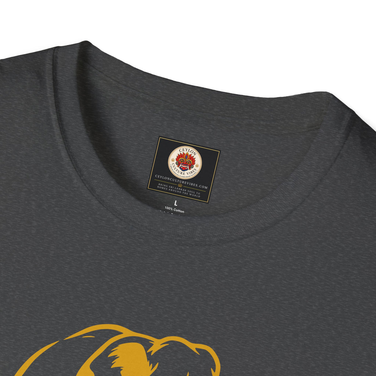 Sri Lanka Elephant Unisex T-Shirt Minimal Ochre Graphic Tee