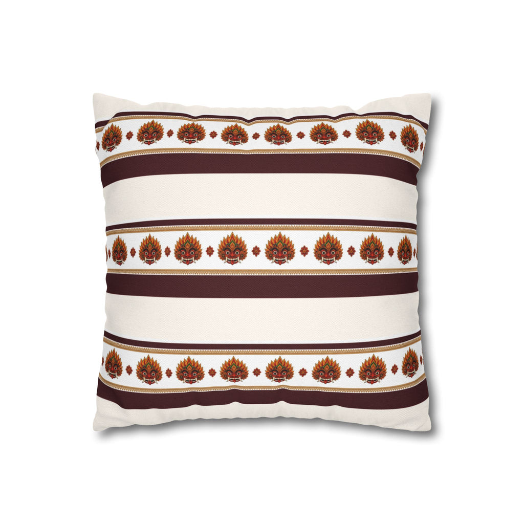 Raksha Stripe Cushion Cover Sri Lankan Devil Dance Repeat Pattern Throw Pillow