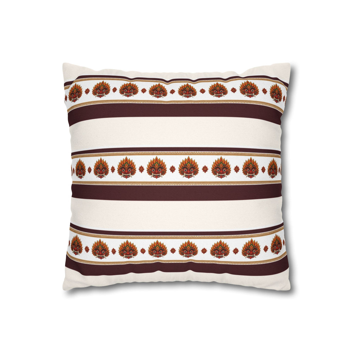 Raksha Stripe Cushion Cover Sri Lankan Devil Dance Repeat Pattern Throw Pillow