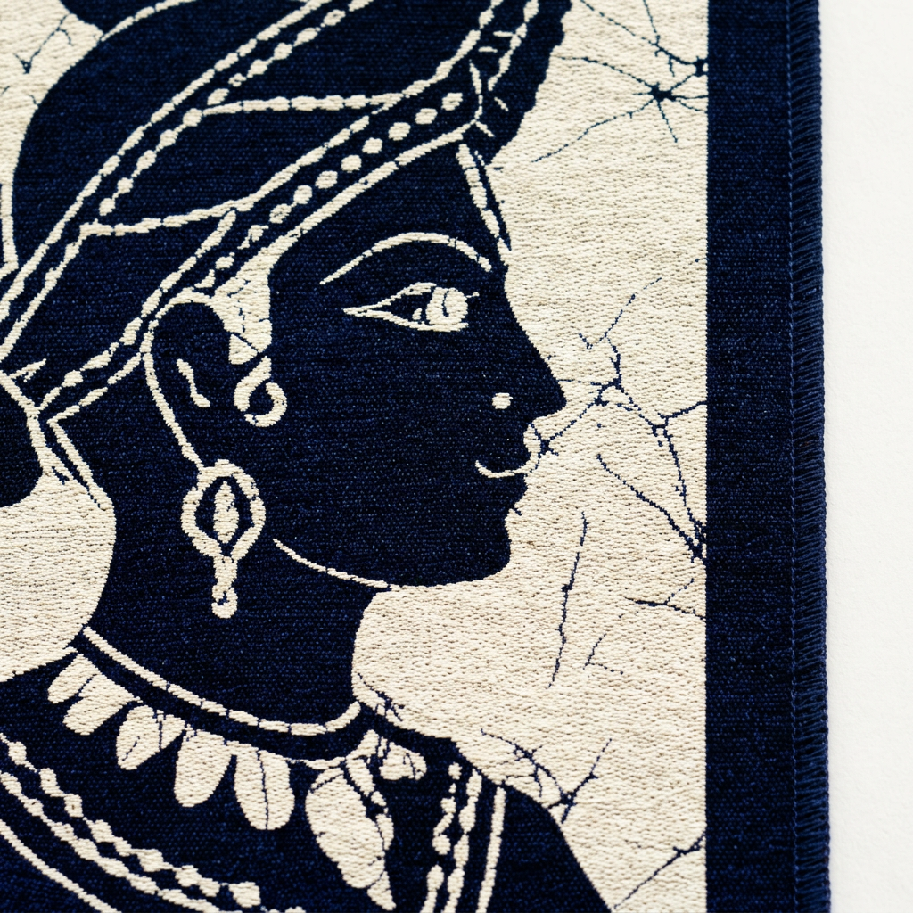 Ceylon Dancer Woven Wall Tapestry | Batik-Inspired Art