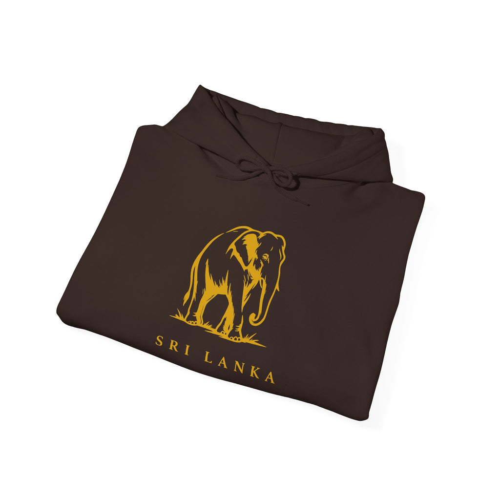 Sri Lanka Elephant Unisex Hoodie Gold Heritage Design