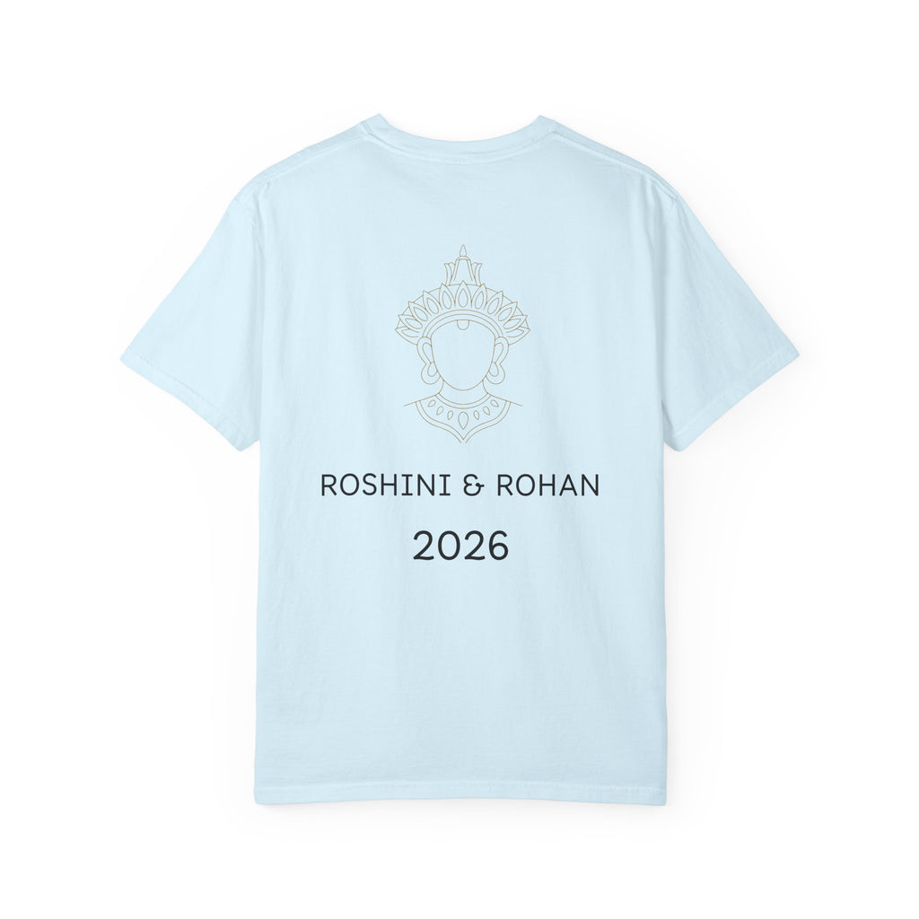 Sri Lanka Destination Wedding T-Shirt — "First Wedding Sri Lanka" Couple Tee (Roshini & Rohan 2026)
