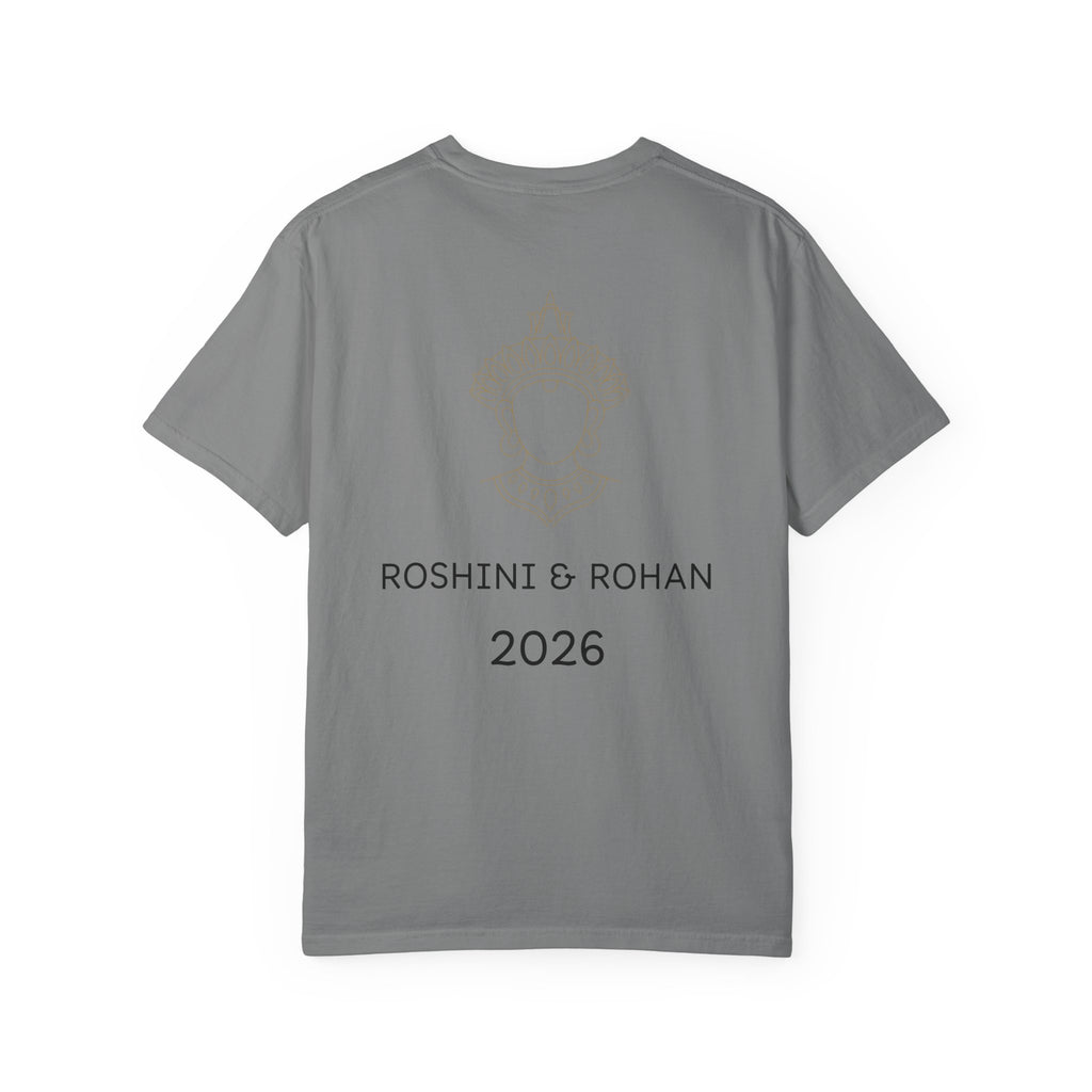 Sri Lanka Destination Wedding T-Shirt — "First Wedding Sri Lanka" Couple Tee (Roshini & Rohan 2026)