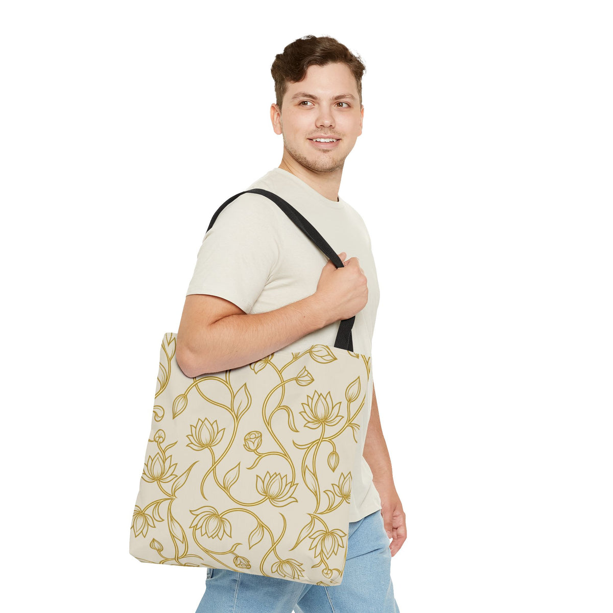Ceylon Lotus Tote Bag Sri Lankan Temple Flower Canvas Shopper