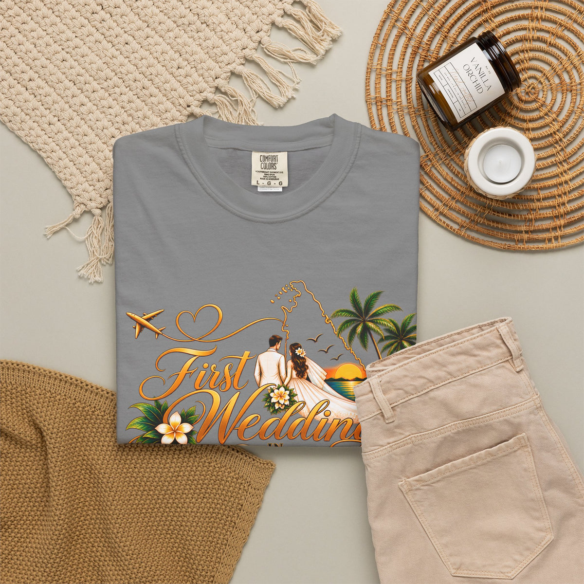 Sri Lanka Destination Wedding T-Shirt — "First Wedding Sri Lanka" Couple Tee (Roshini & Rohan 2026)
