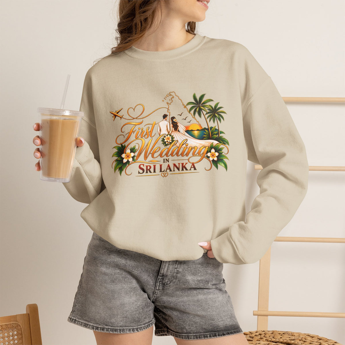 Personalized Sri Lanka Wedding Sweatshirt – Unisex Crewneck