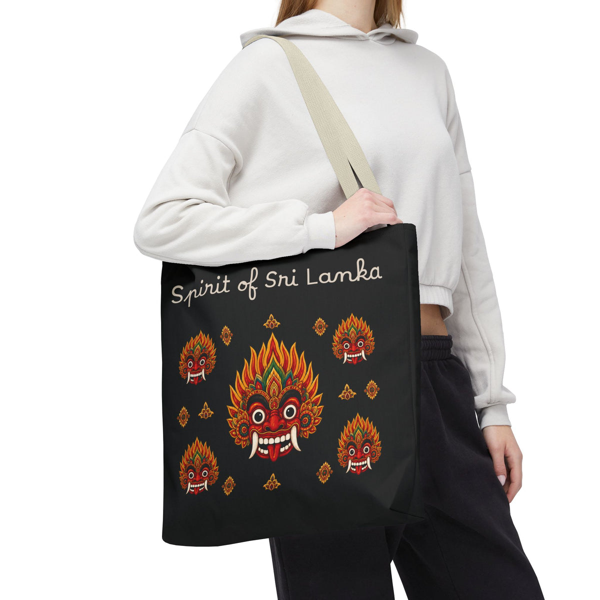 Sri Lankan Gift Tote Bag Spirit of Sri Lanka Raksha Mask Design