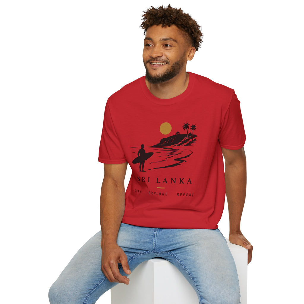 Sri Lanka Surf  Unisex T-Shirt  Surf Explore Repeat Beach Tee