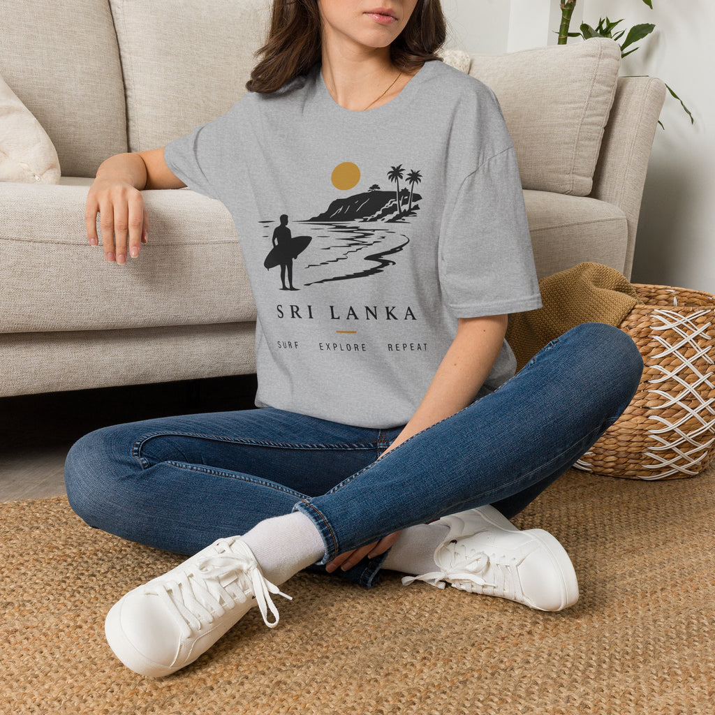 Sri Lanka Surf  Unisex T-Shirt  Surf Explore Repeat Beach Tee