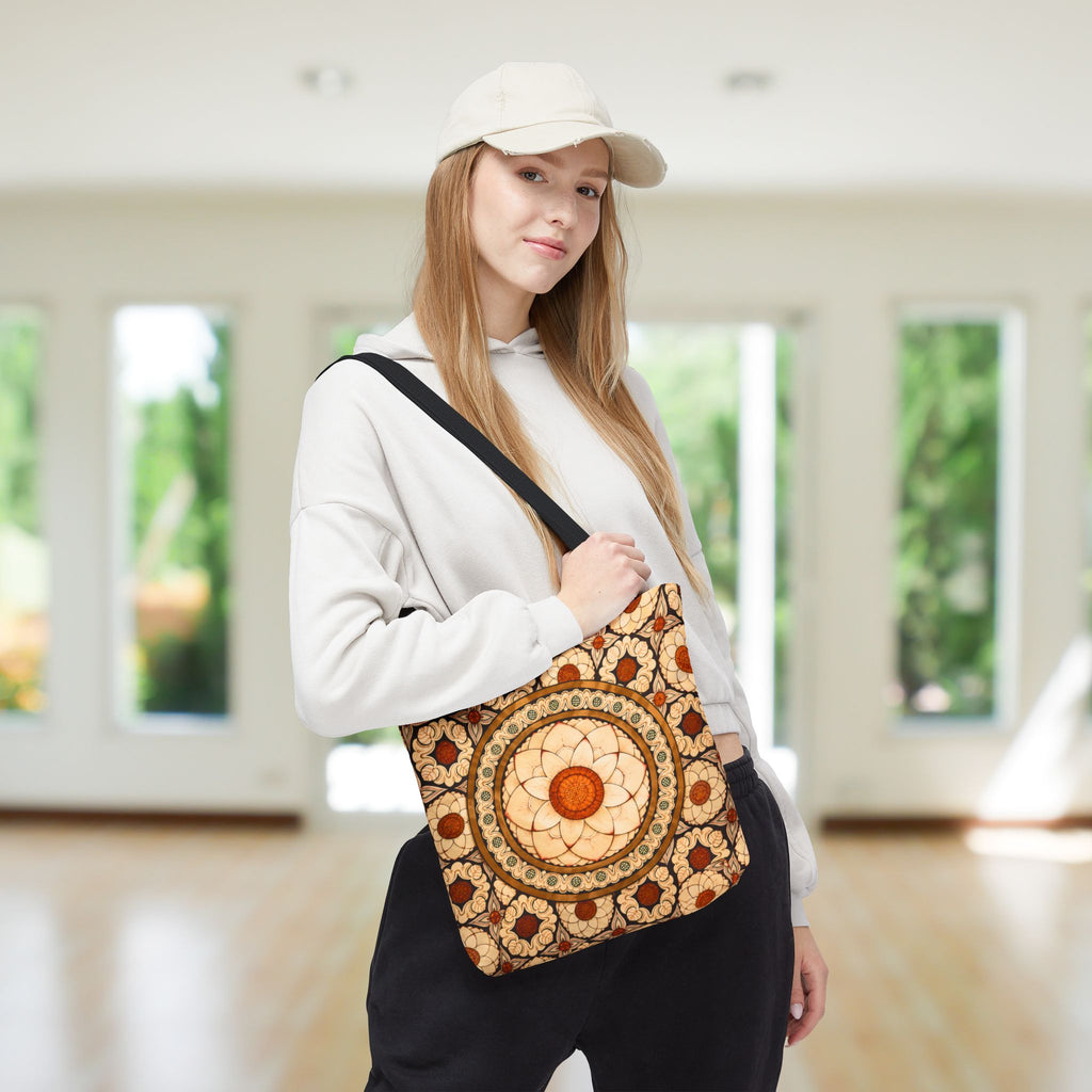 Sri Lankan Floral Mandala Tote Bag Cream & Terracotta