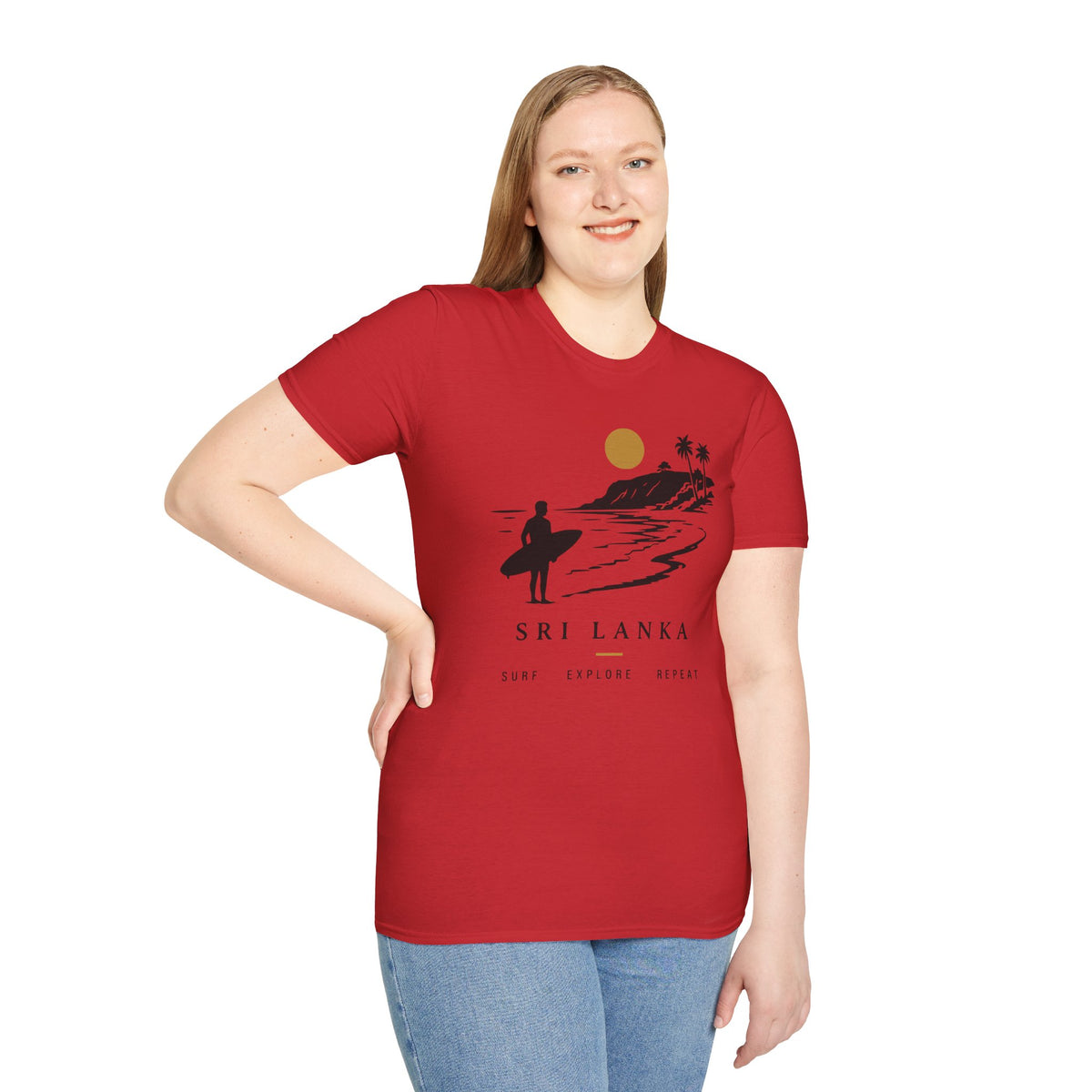 Sri Lanka Surf  Unisex T-Shirt  Surf Explore Repeat Beach Tee
