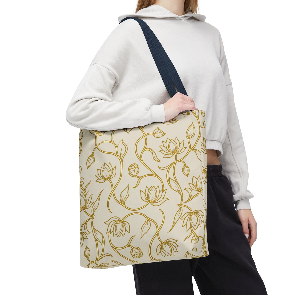 Ceylon Lotus Tote Bag Sri Lankan Temple Flower Canvas Shopper