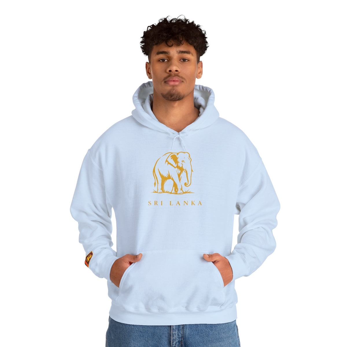 Sri Lanka Elephant Unisex Hoodie Gold Heritage Design