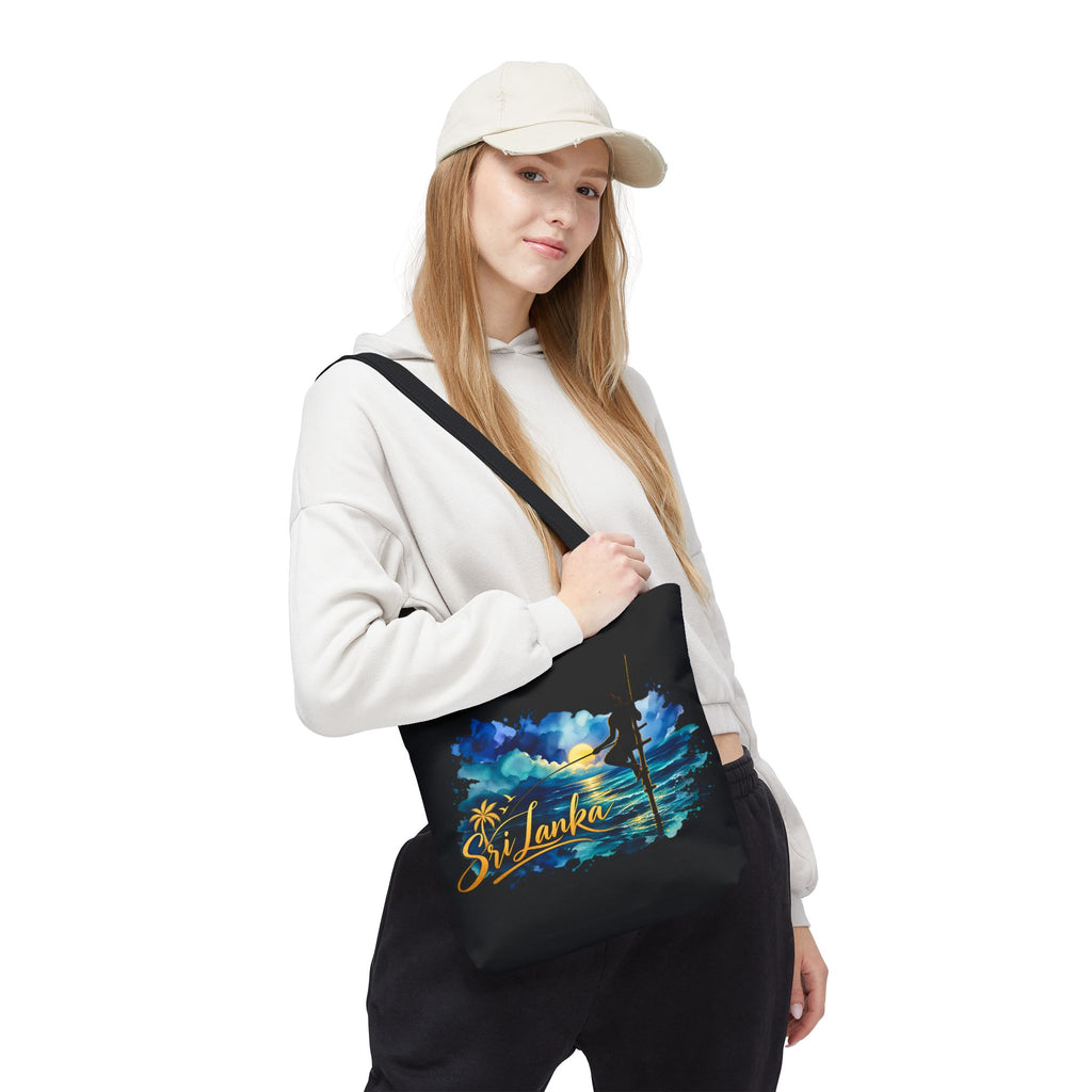 Sri Lanka Stilt Fisherman Tote Bag Island Dusk Beach Bag