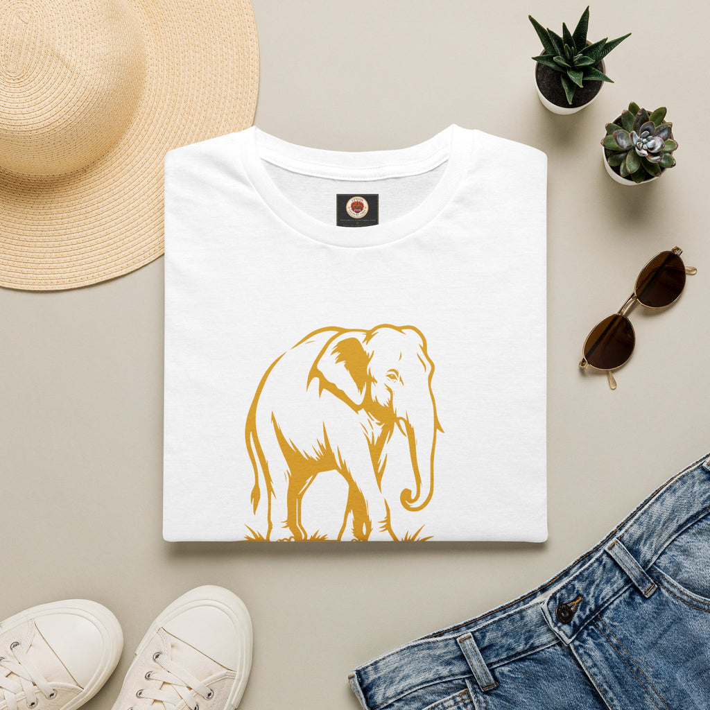 Sri Lanka Elephant Unisex T-Shirt Minimal Ochre Graphic Tee