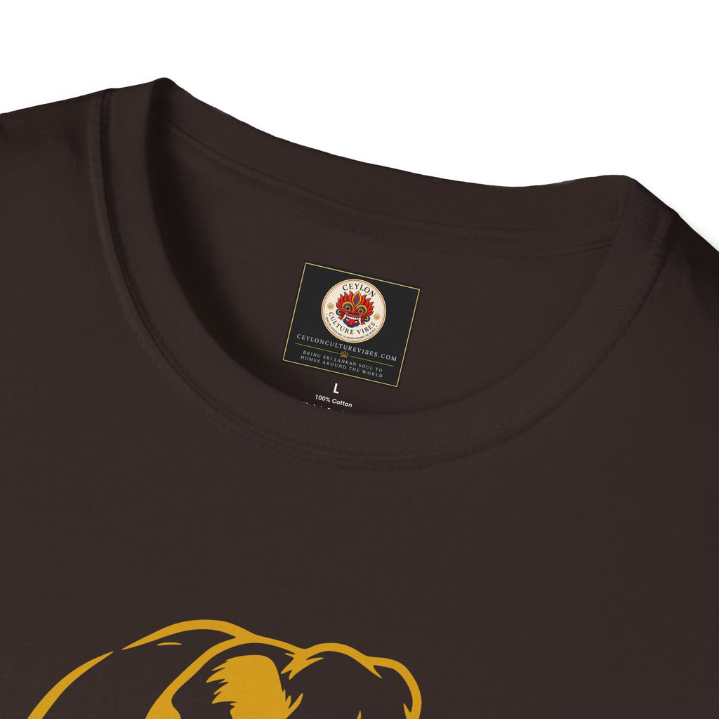 Sri Lanka Elephant Unisex T-Shirt Minimal Ochre Graphic Tee