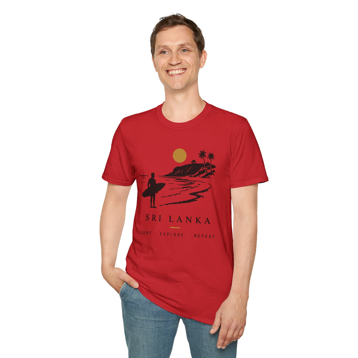 Sri Lanka Surf  Unisex T-Shirt  Surf Explore Repeat Beach Tee