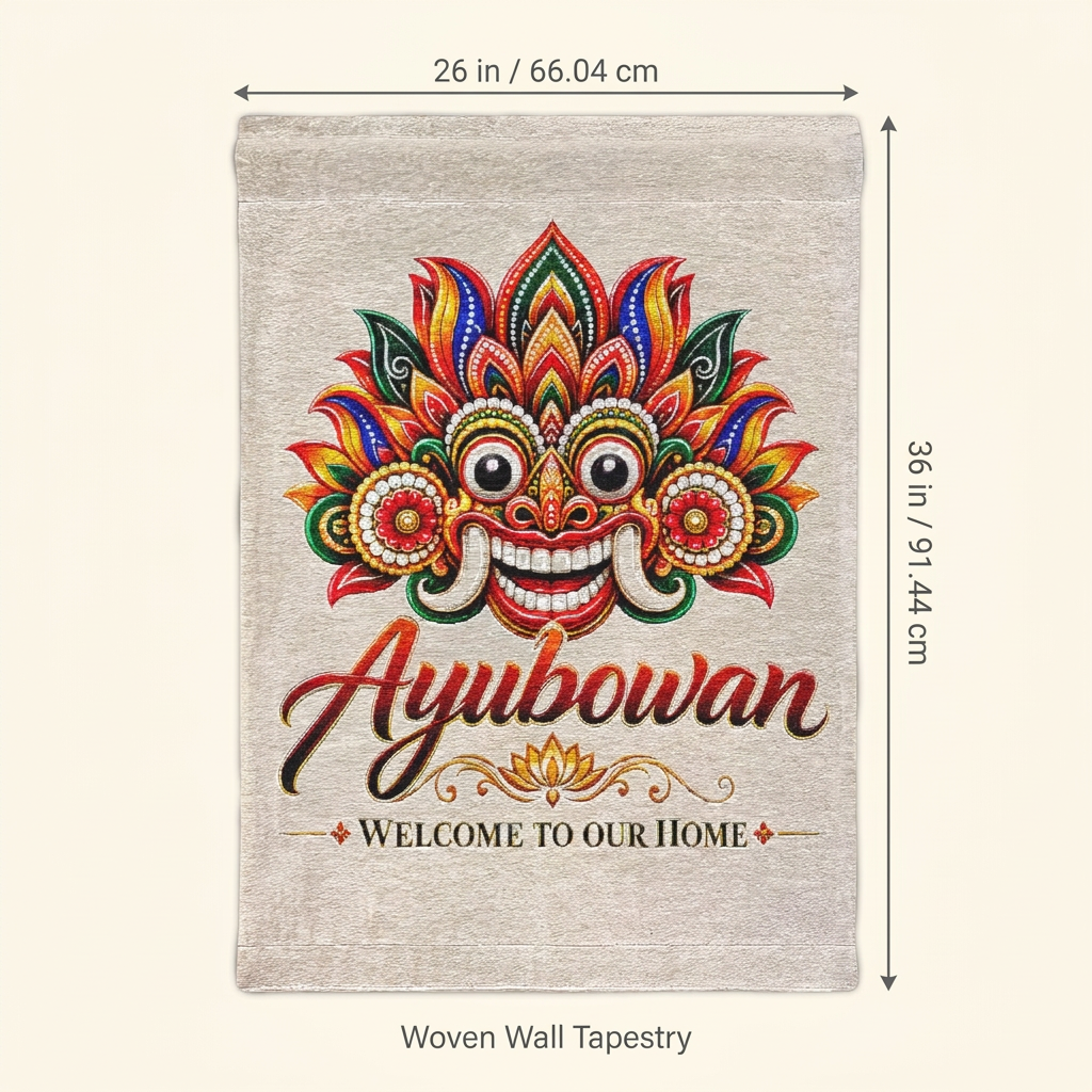 Ayubowan Welcome Woven Wall Tapestry | Sri Lankan Home Gift