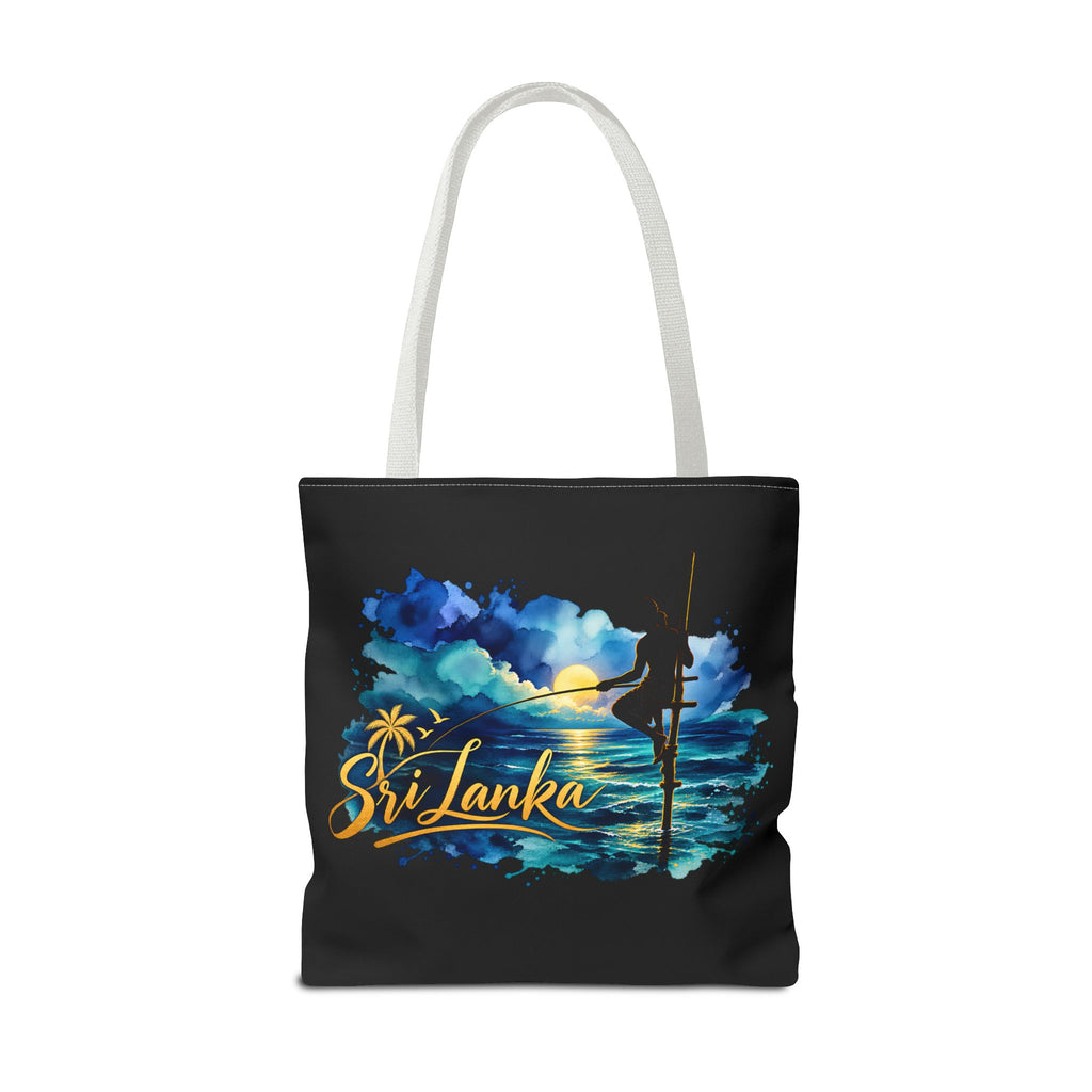 Sri Lanka Stilt Fisherman Tote Bag Island Dusk Beach Bag