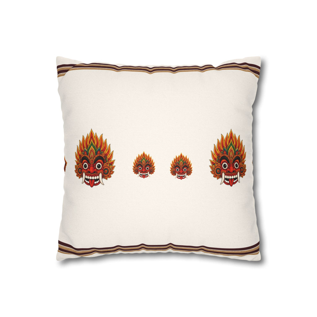 Raksha Mask Cushion Cover Sri Lankan Devil Dance Decorative Throw Pillow
