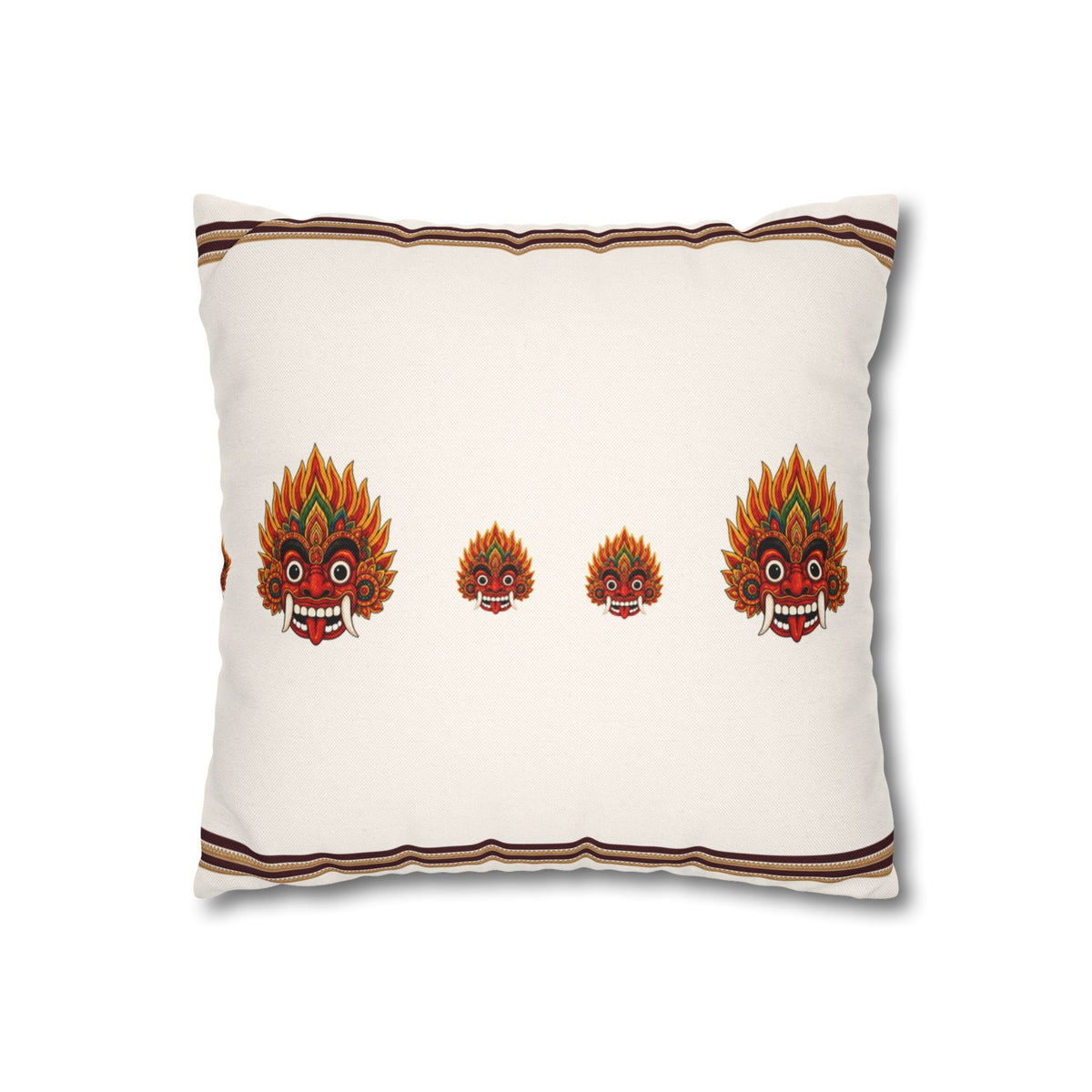 Raksha Mask Cushion Cover Sri Lankan Devil Dance Decorative Throw Pillow