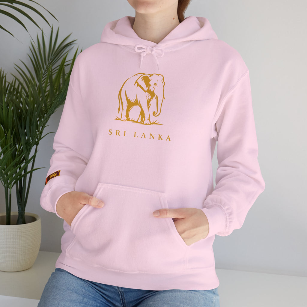 Sri Lanka Elephant Unisex Hoodie Gold Heritage Design